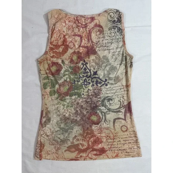 Womens Sleeveless Tank Large Multicolor Apt. 9 Floral Y2K - Picture 6 of 6